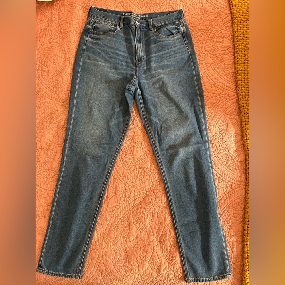 American Eagle Blue Mom Jeans size 12 extra long